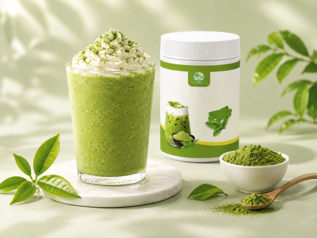 Bột matcha trà xanh TNV Food Hình minh họa matcha đá xay với bột matcha TNV Food